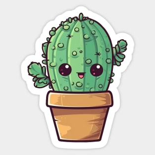 Nice lovely cactus in a pot. Sticker